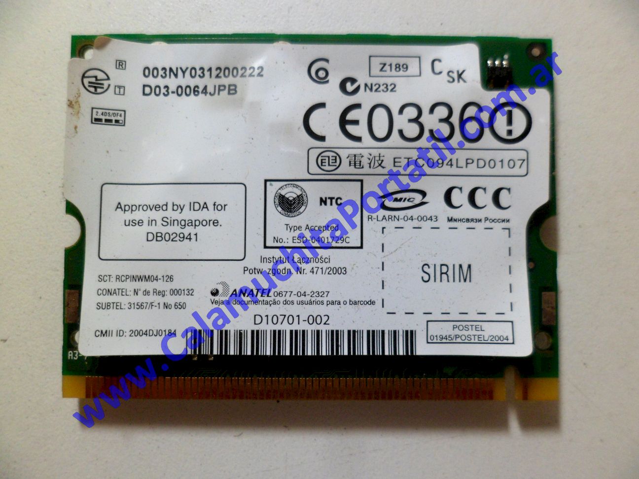 Placa Wifi Dell Latitude D610