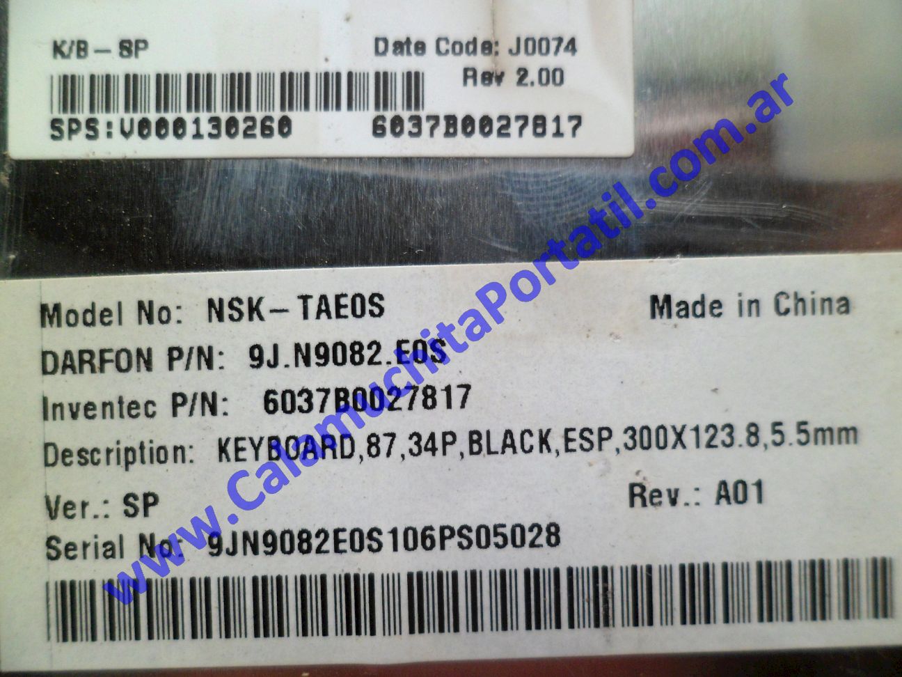 Teclado Toshiba Satellite L515-SP4031L - PSLQ0U-03MLM2