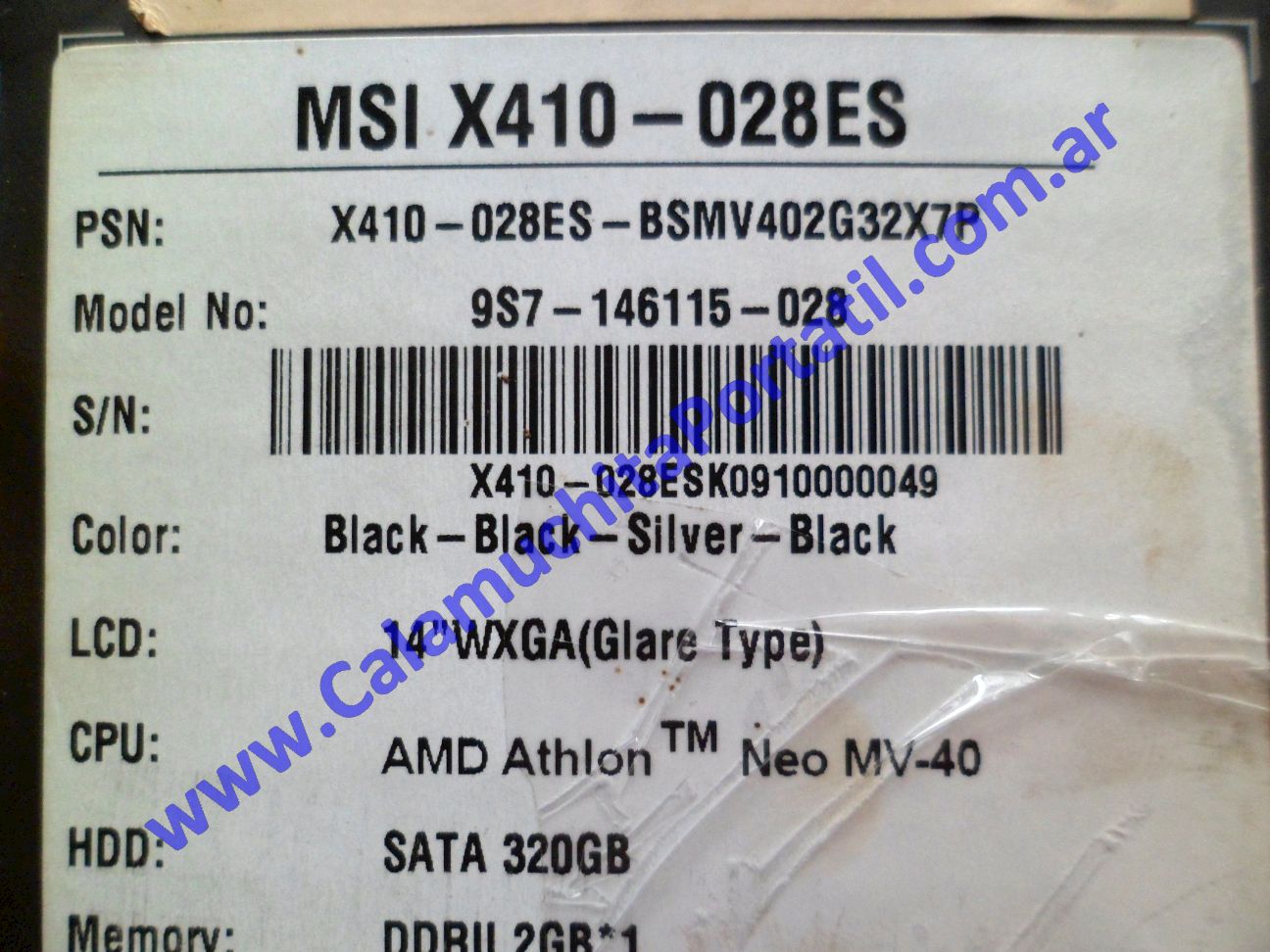 Caja MSI X410-028ES - MS-1461