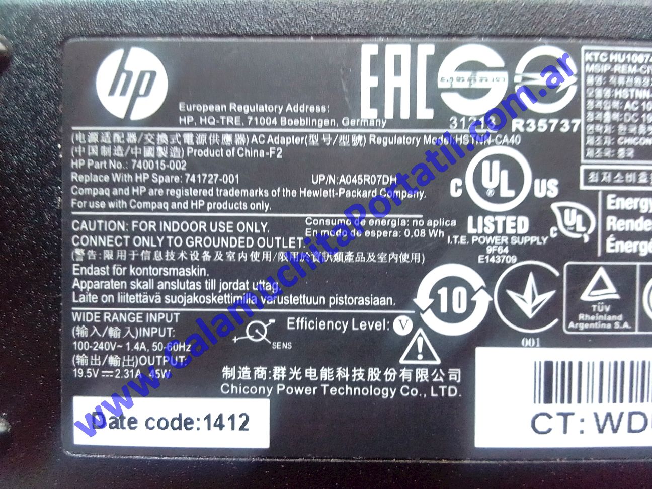 Cargador HP Elite x2 1011 G1 - F8A52AV#ABA